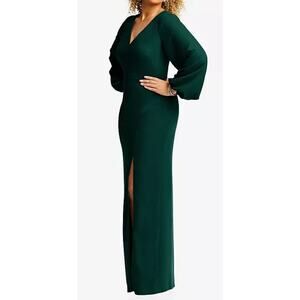 NWT Dessy 3083 LONG SLEEVE MODEST BRIDESMAID
GOWN Evergreen Size 8 R Long Sleeve